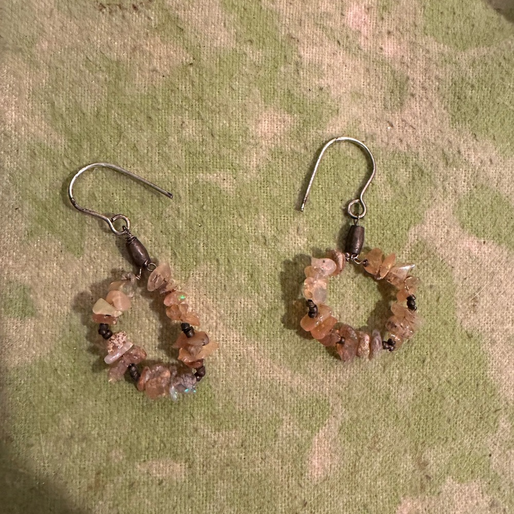 Opal chip earrings
